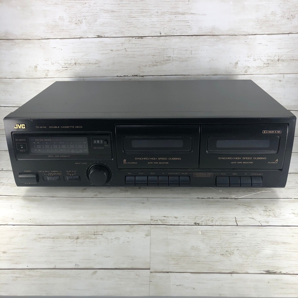 JVC TD-W118 Double Cassette Deck Player Recorder Dolby B NR Vintage Audio